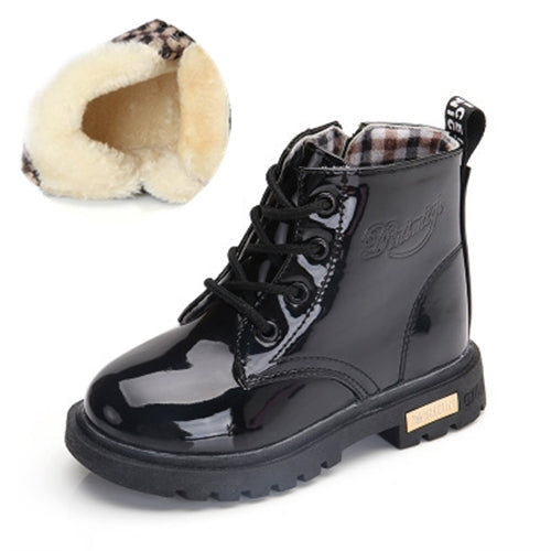 Autumn Children Boots PU Leather Waterproof