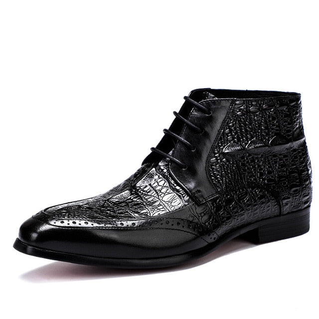 Luxury Brand Leather Men Boots