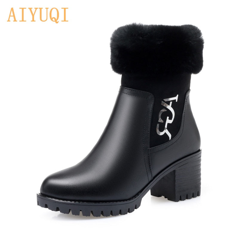 AIYUQI Ankle booties women genuine leather 2019