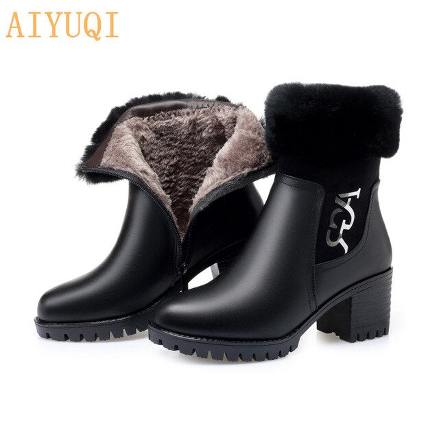 AIYUQI Ankle booties women genuine leather 2019