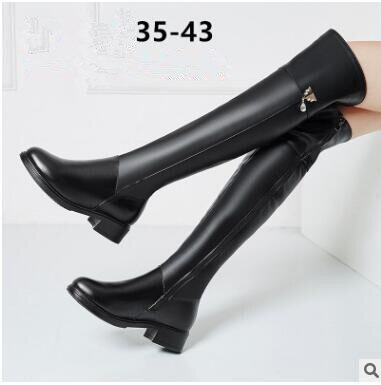 2019 Winter genuine leather knee-length boots