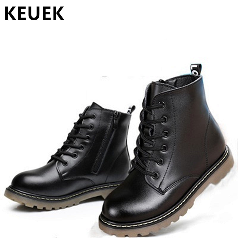 Genuine leather Ankle Motorcycle boots